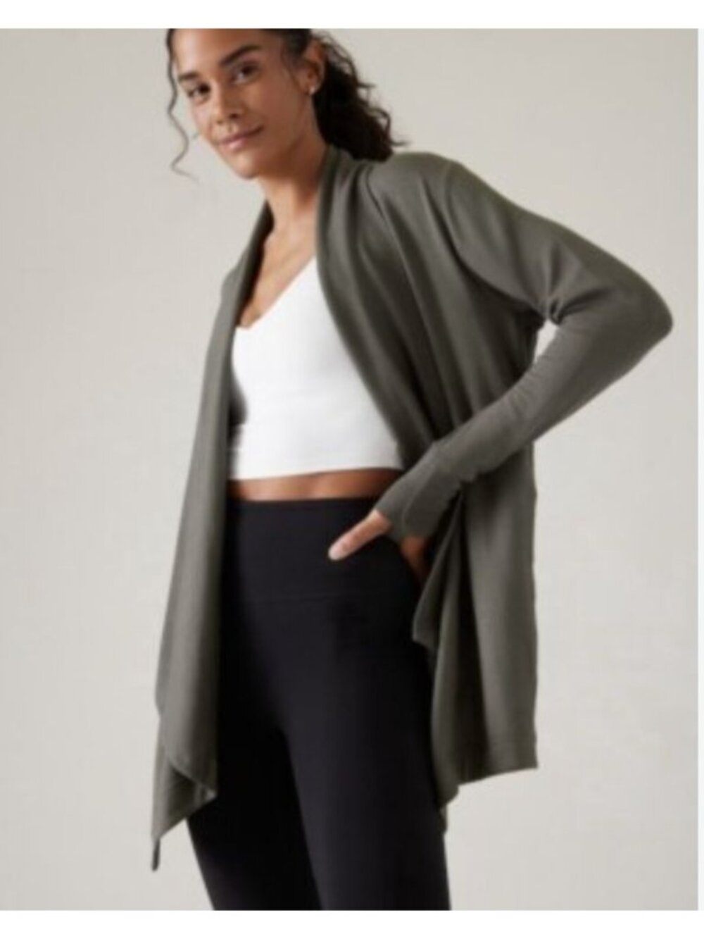 ATHLETA pranayama wrap in heather gray size M
